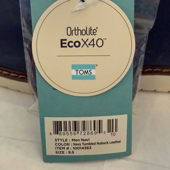 Toms Men's Boot Navi Chukka Navy Tumbled Nubuck Leather Size 9.5 Ortholite NWT - Picture 12 of 12